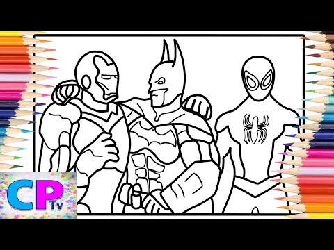 Iron Man/Batman/Spiderman Coloring Pages/Superheroes Coloring/Elektronomia - Fire