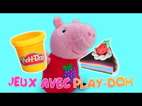 Jeux avec Play Doh. Peppa Pig fait des gâteaux de la pâte à modeler. Vidéos pour enfants.