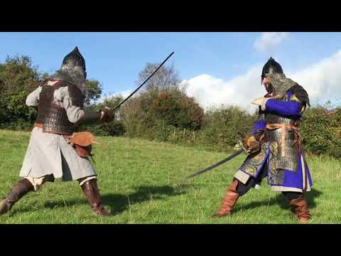 Reconstruction of the battle of medieval nomad warriors.