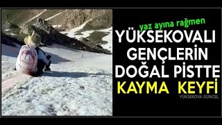 Yüksekovalı Gençlerin Doğal Pistte  Kayma  Keyfi