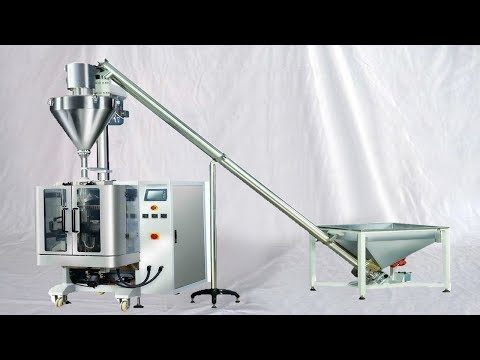 Vertical form fill set for powder bagging with screw auger feeding system empaquetadora de polvo