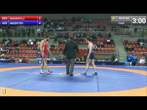 GOLD FS - 97 kg: Omar GUSOSHVILI (GEO) df. Nurmagomed GADZHIYEV (AZE), 9-4