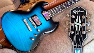 Video thumbnail for UNBOXING AND PLAYING MY NEW GUITAR! EPIPHONE PROPHECY SG! [BLUE TIGER AGED GLOSS!] by DenDenBMX