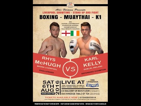 RHYS MCCHUGH V KARL KELLY IBC EUROPEAN TITLE - Liverpool Olympia 6/8/16