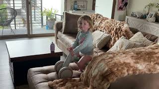 Maize Rides Bike On Couch | Dad Life Vlog | AmaizenDad"