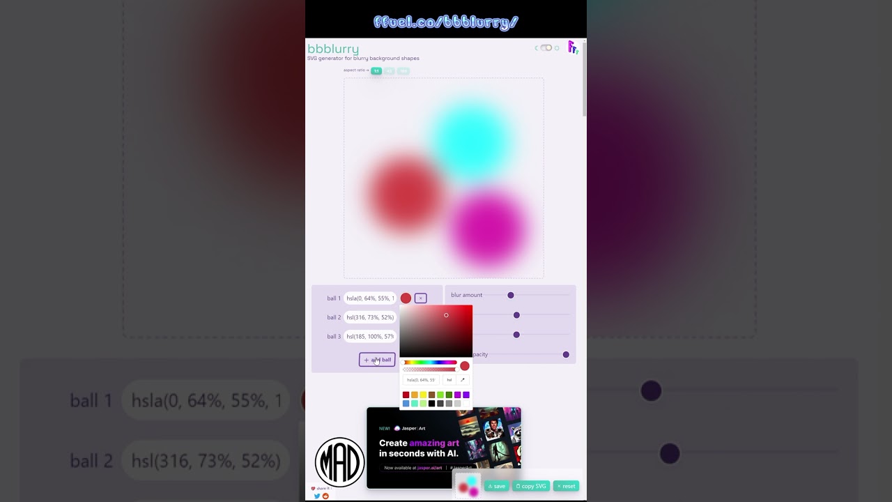 SVG Generator For Blurry Background Shapes