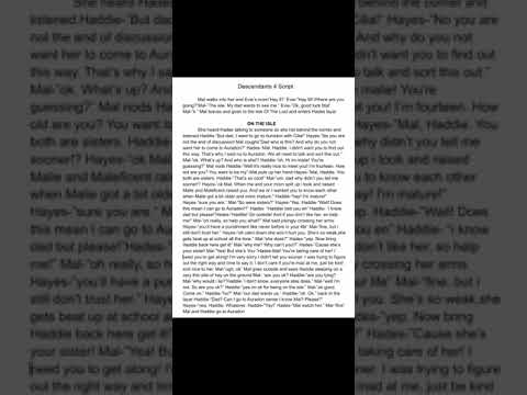 Disney Descendants Script