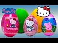 Kinder & Play Doh Surprise eggs Peppa Pig Hello Kitty Huevos sorpresa de chocolate