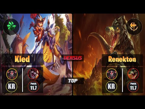 GrandMaster KLED [Grasp of the Undying] (Top) VS  RENEKTON - Grandmaster KR Patch 11.7
