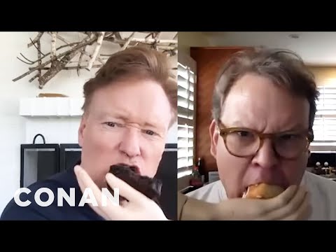 Conan & Andy Feed Each Other Cake - CONAN on TBS