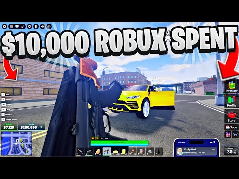 $10,000 ROBUX SHOPPING SPREE FOR NEW CARS AND GUNS IN ROBLOX DA BLOCK
