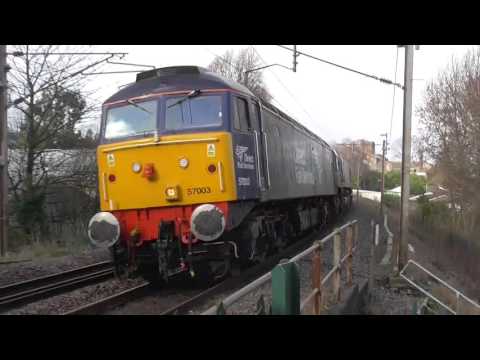 57003 with 66302/37607/37601 dit 6k74 Sellafield - Crewe flask, Sat. 30th January 2016