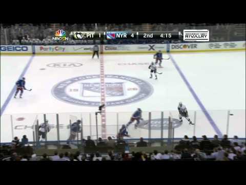 Ryan Callahan tip in goal 4-1 Pittsburgh Penguins vs NY Rangers 11/6/13 NHL Hockey.
