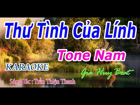 Tình Thư Của Lính - Karaoke - Tone Nam - Nhạc Sống - gia huy beat