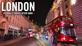 London Walking Tour 4K – Picadilly Circus to Tottenham Court Road