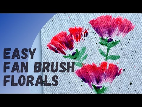 Fan Brush Technique | YouTube #shorts | Easy Floral Painting | Art Ideas | Jasvir Kambo