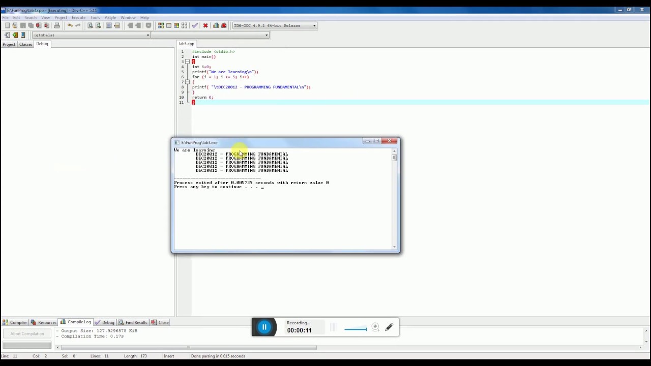 Fundamental Programming: PracticalWork 3 PART 1