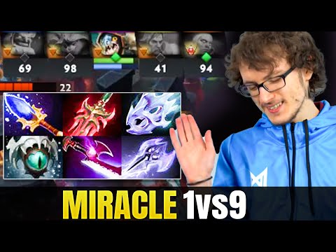 MIRACLE last pick Slark - 1vs9 again