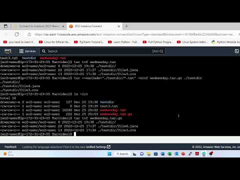 Linux Tutorial: tar, gzip commands and incremental backups.