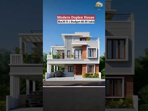 Modern Duplex House Design | 36x30 ft | ₹48.5 Lakh Budget | Big Balcony + Parking