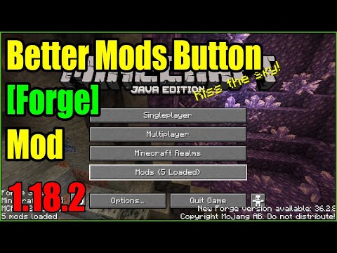 Better Mods Button [Forge] Mod 1.18.2 & How To Install for Minecraft