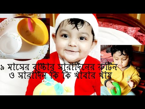 Daily routine and Food chart of 9 months old baby/Amelia's daily routine with Food chart(Bangla)