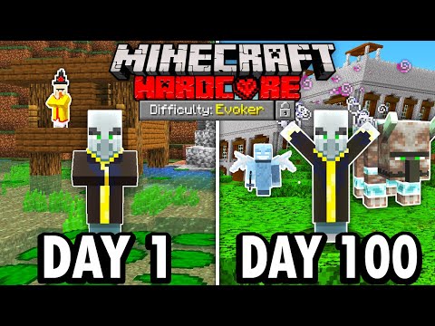 I Survived 100 Days as an EVOKER in Hardcore Minecraft... Here’s What Happened