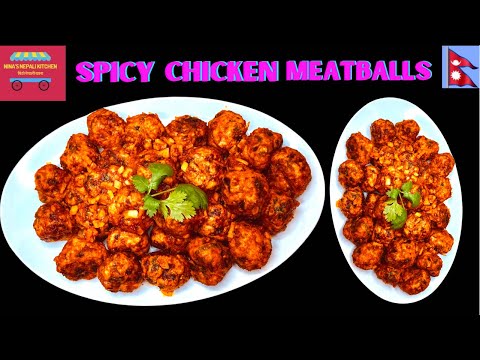 Spicy chicken meatballs in less oil। How to make chicken meatballs। Air fryer chicken meatballs