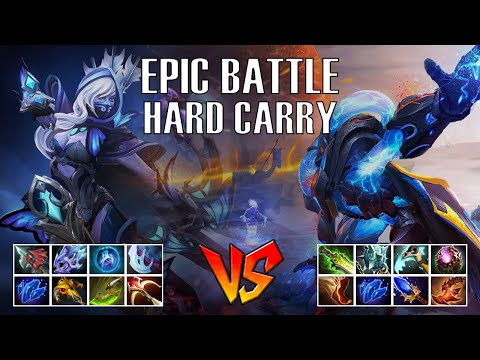 Intense Battle Arc Warden Full Slotted vs Drow Ranger Pro player - Godadico Dota