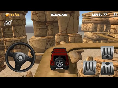 Mountain Climb 4x4: Red Jeep Wrangler Driving Stunts Level 77 - Android Gameplay