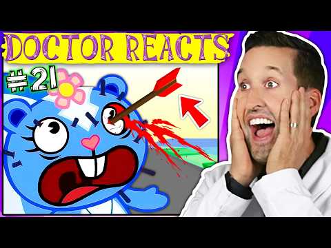 ER Doctor REACTS to Brutal Happy Tree Friends Injuries #21
