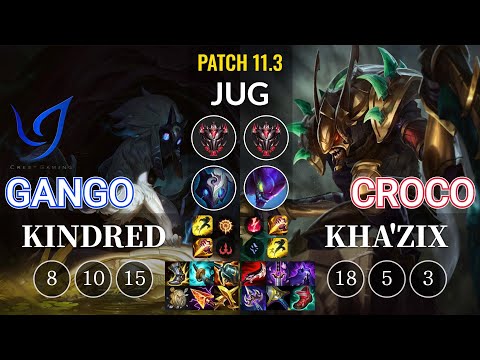 CGA Gango Kindred vs Croco Kha'Zix Jungle - KR Patch 11.3