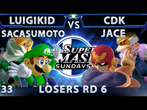 SSS 33 - Saca & Luigi Kid (Green) Vs Jace & CDK (Blue) SSBM - Losers Quarters - Smash Melee
