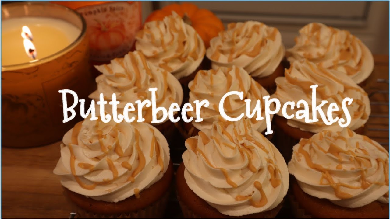 Butterbeer Cupcakes inspired by Harry Potter
