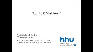 Statistik 1: 5.1. Was ist R Markdown