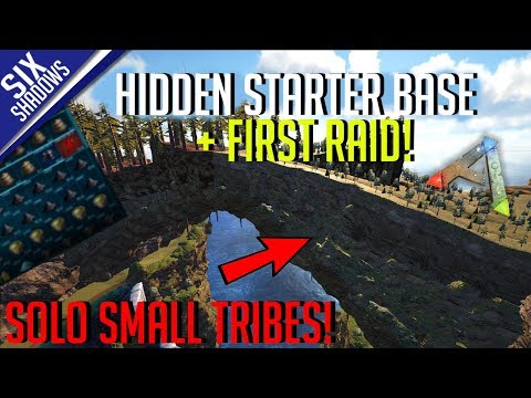 HIDDEN STARTER BASE & FIRST RAID! | Solo Small Tribes - Ark: Survival Evolved