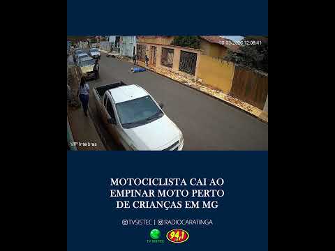 MOTOCICLISTA CAI AO EMPINAR MOTO PERTO DE CRIANÇAS EM LAGOA FORMOSA/MG