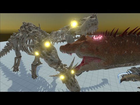 CYBORG SPINOSAURUS VS WORKSHOP UNITS EPIC BATTLES - ANIMAL REVOLT BATTLE SIMULATOR