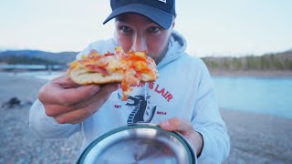 Truck Camping Outside of Glacier Montana - Dutch Oven Pizza