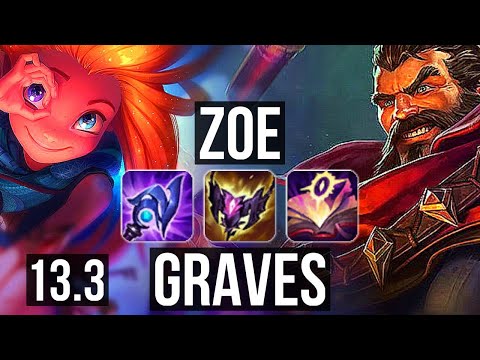 ZOE vs GRAVES (MID) | 16/0/11, Legendary, 900+ games, 1.0M mastery | EUW Master | 13.3