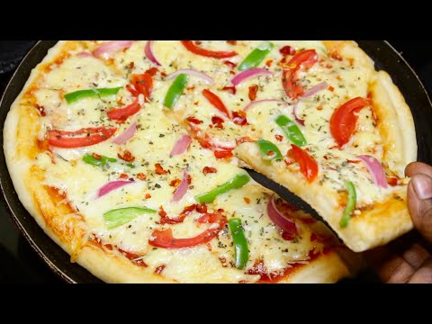 Tawa Pizza Recipe Without Oven and Yeast| Home Made Pizza On Tawa Simple & Easy Tawa Pizza Recipe