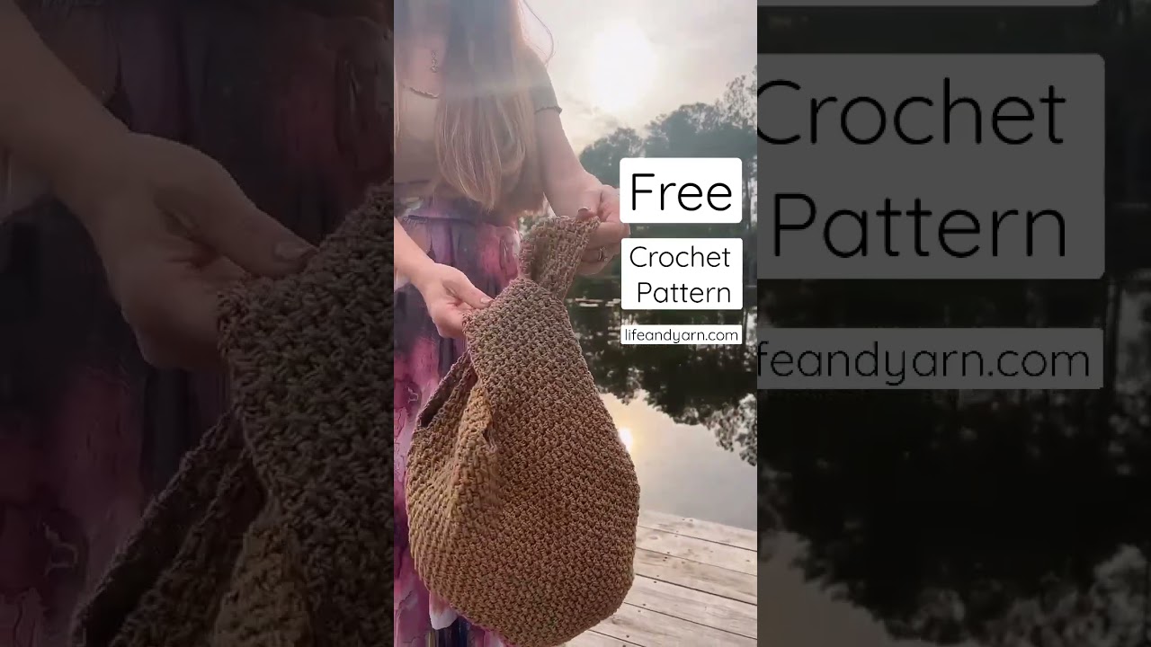 Modern Japanese Knot Bag #crochet #freecrochetpattern #crochetbag #cotton #crocheting