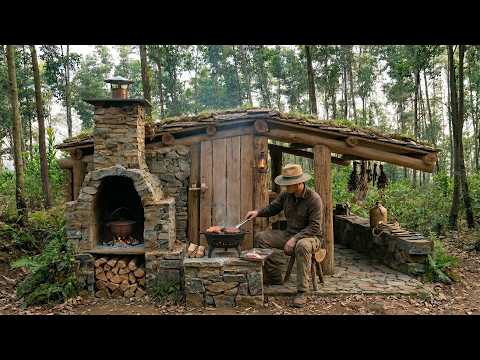 15 Days of Bushcraft Survival | Building a Hidden Forest House From Natural Materials