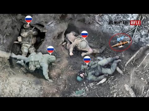 Horrible!! Ukrainian troops FPV drones take out dozens Russian infantry without a fight near battle