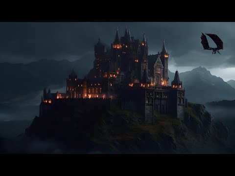 Dragon Castle | Fantasy Ambience with Medieval Music | Thunder Sounds & Dragons Flying