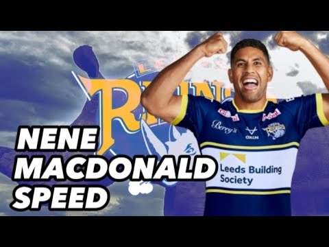 PNG Kumuls & Leeds Rhinos Centre, Nene Macdonald with a powerful speed. He is too fast! Round 3 SL.