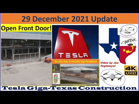 Tesla Gigafactory Texas 29 December 2021 Cyber Truck & Model Y Factory Construction Update (10:30AM)