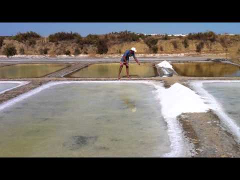 Flor de Sal ernte in Portugal / Salzernte / Fleur de Sel