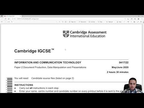 IGCSE ICT 0417 May/June 2020 Paper 22 Word