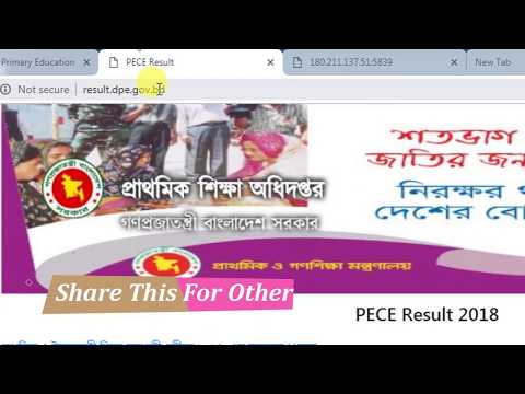 Psc Result 2018 see psc result with Marksheet Tech World Bangla